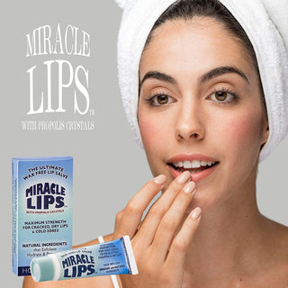Miracle Lips Salve for Dry, Cracked, Sunburned Lips & Cold Sores