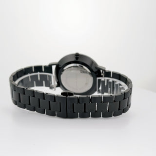 Alfred Sung Metropolitan Date Rosegold Accents Black Bracelet watch