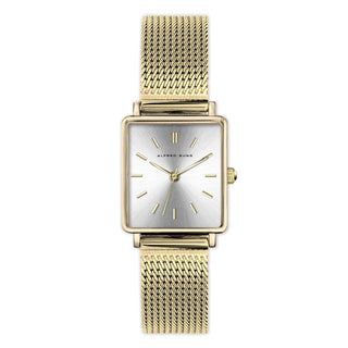 Alfred Sung Harmony Sunray Silver dial Gold Mesh band Ladies watch