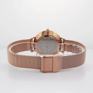 Alfred Sung Serenity Mother of Pearl White Dial Rosegold Bracelet Ladies watch