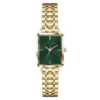 Alfred Sung Octavia Green Dial Gold Bracelet Ladies watch