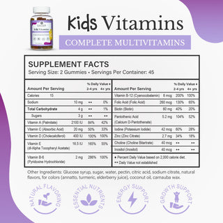 Halal Kids Gummy Multivitamins with Vitamins A, C, E & Zinc - 90 Count | Salaam Nutritionals