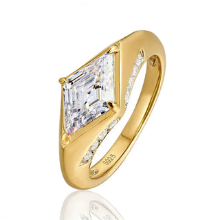 Moissanite engagement ring in gold