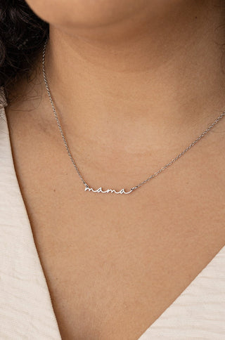 Cursive Mama name necklace