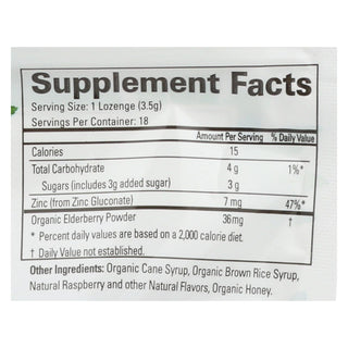Zinc Lozenges - Elderberry Raspberry, 18 Count