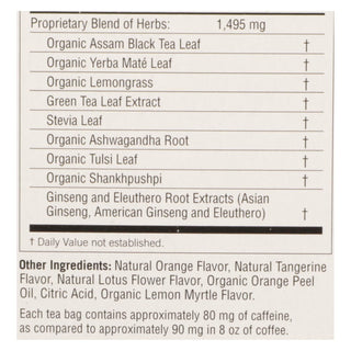 Yogi Sweet Tangerine Energy Herbal Tea, 16 Bags, Case of 6