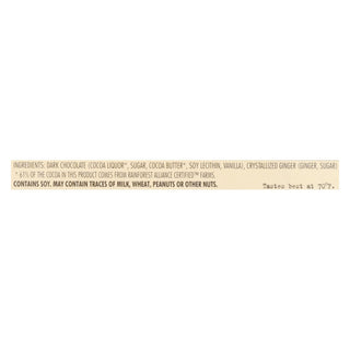 Chocolove Dark Chocolate Ginger Bars - 3.2 oz, Case of 12