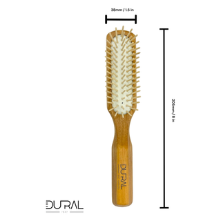 Dural Olive wood rubber cushion hair brush with wooden pins