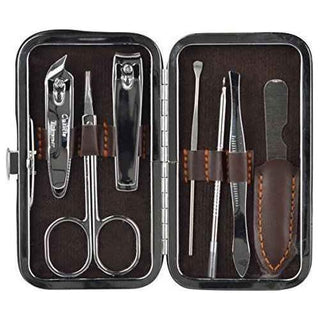 Harry D Koenig Pu leather Manicure Set, 7 Piece