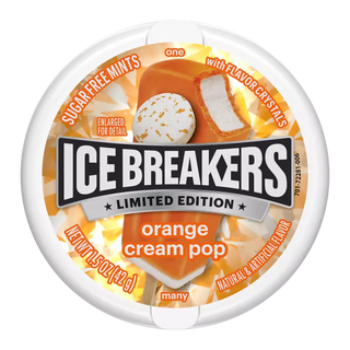 Ice Breakers Orange Cream Pop Limited Edition Sugar Free Mints 1.5 Oz