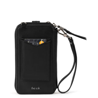 Silverlake Smartphone Wallet - Leather - Black Floral Embossed