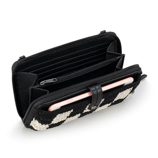 Iris Smartphone Wallet - Hand Crochet - Black Check