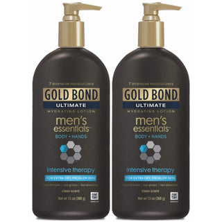 Gold Bond Ultimate Men's Essentials Hydrating Lotion, Intensive Therapy, Clean Scent, For Extra Dry, Problem Skin
