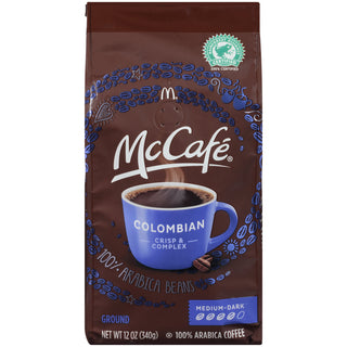 McCafe McDonalds Colombian Medium Dark Roast Ground Coffee 340g Bag
