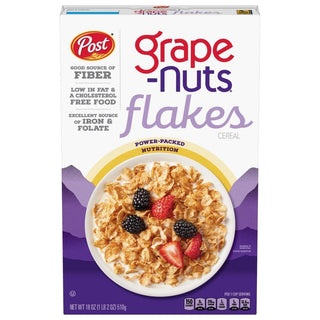 Post Grape Nuts Flakes Breakfast Cereal 18 Oz Box