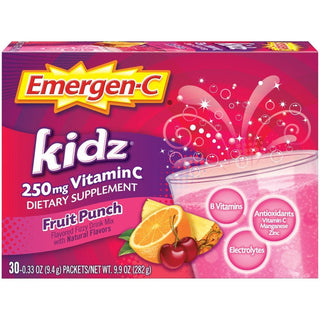 Emergen-C Alacer - Kidz Vitamin Fizzy Drink Mix Fruit Punch - 250 Mg - 30 Packets