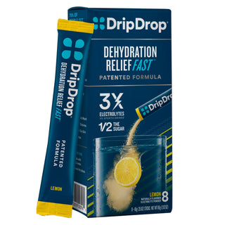DripDrop Electrolyte Powder For Dehydration Relief - Lemon - 8ct