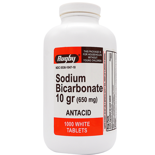 Rugby Sodium Bicarbonate 10 Gm Antacid White Tablets