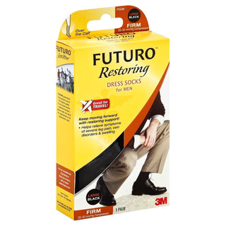 Futuro Firm Compression Dress Socks For Men, Black, Large