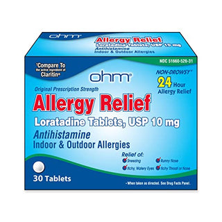 Ohm Loratadine 10 mg – 24 Hour Allergy Relief (30 Tablets)
