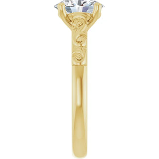 Vintage Oval Solitaire Engagement Ring 14K Yellow Gold