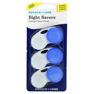 Sight Savers Bausch + Lomb Contact Lens Cases, Extra Value 3-Pack