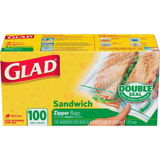 Glad Zipper Food Storage Sandwich Bags