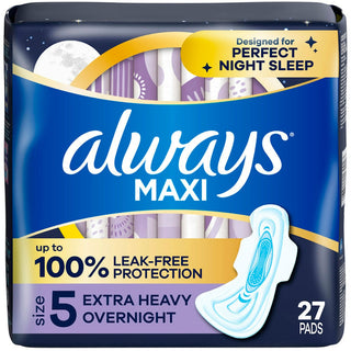 Always Pads, Maxi, Flexi Wings, Extra Heavy Overnight, Size 5, Jumbo