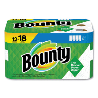Bounty Select-a-Size Kitchen Roll Paper Towels, 2-Ply, White, 5.9 X 11, 74 Sheets/Roll, 12 Rolls/Carton