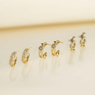 Promised Land Earth's Bloom Half Hoop Stud Earrings
