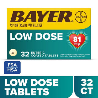 Bayer Aspirin 81mg Safety Coated Tablets – Low Dose Pain Reliever, 32 ct