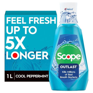 Crest Scope Mouthwash, Outlast, Cool Peppermint 33.8 Fl Oz
