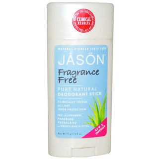 Jason Natural Products Deodorant Stick, Fragrance Free 2.5 Oz
