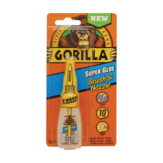 Gorilla Brush & Nozzle Super Glue Bottle Clear 0.35 oz