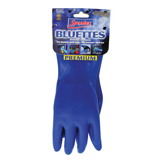 Spontex Bluettes 19005 Household Protective Gloves, Large, Neoprene, Blue, 100% Cotton Jersey Lining