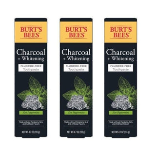 Burt's Bees Toothpaste, Fluoride Free, Zen Peppermint, Charcoal + Whitening 4.7 Oz