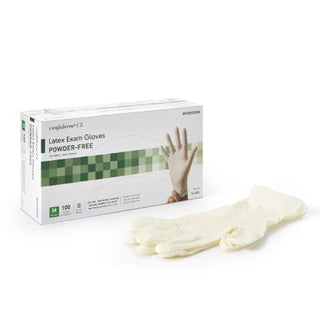 Mckesson MCK Confiderm Medium NonSterile Latex Standard Cuff Length Textured Fingertips Ivory Not Rated Exam Glove Box/100