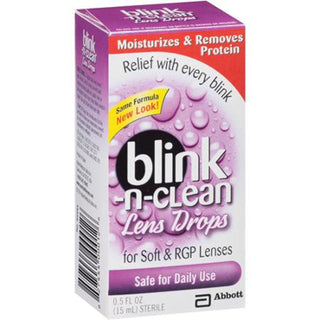 Blink-N-Clean Lens Drops, Lubricating & Cleaning Eye Drops for Contacts, 0.5 fl oz