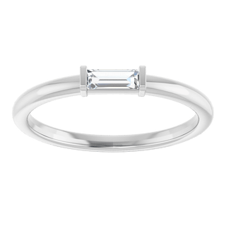 Équilibre 14K Gold Natural Baguette Diamond Stackable Ring – 1/6 CTW