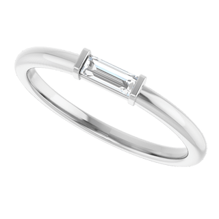 Équilibre 14K Gold Natural Baguette Diamond Stackable Ring – 1/6 CTW