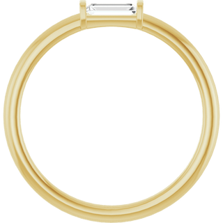 Équilibre 14K Gold Natural Baguette Diamond Stackable Ring – 1/6 CTW