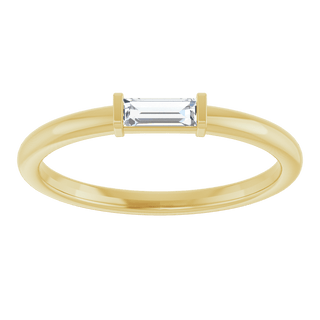 Équilibre 14K Gold Natural Baguette Diamond Stackable Ring – 1/6 CTW