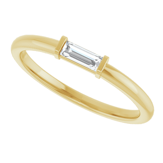 Équilibre 14K Gold Natural Baguette Diamond Stackable Ring – 1/6 CTW