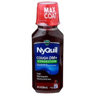 Vicks NyQuil Cough DM And Congestion Medicine, 8 Fl Oz, Berry Flavor, Relieves Nighttime Cough, Nasal Congestion, Sneezing