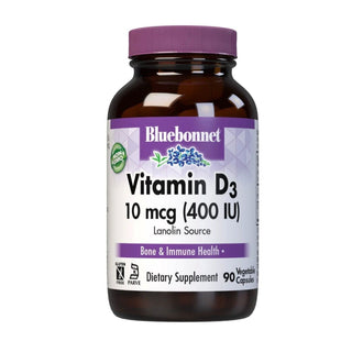 Bluebonnet Nutrition Vitamin D3 400 IU - 90 Vegetable Capsules