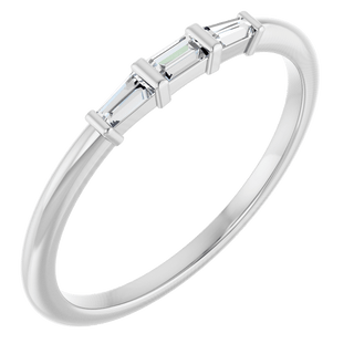 Symétrie 14K Yellow Gold Natural Baguette Diamond Stacking Ring – 1/6 CTW