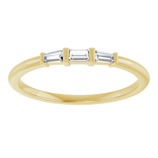 Symétrie 14K Yellow Gold Natural Baguette Diamond Stacking Ring – 1/6 CTW