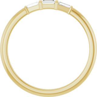 Symétrie 14K Yellow Gold Natural Baguette Diamond Stacking Ring – 1/6 CTW