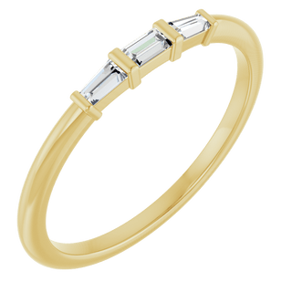 Symétrie 14K Yellow Gold Natural Baguette Diamond Stacking Ring – 1/6 CTW