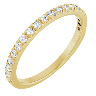 1/4 CTW Natural Diamond French-Set Anniversary Ring  14K Yellow Gold